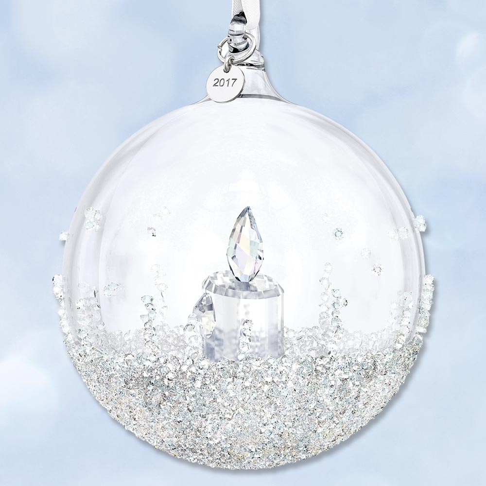 2017 Swarovski Annual Ball Candle Crystal Ornament Sterling Collectables