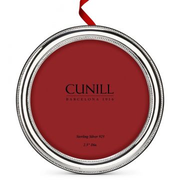 Cunill Beaded Round Sterling Photo Frame & Ornament