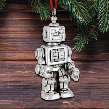 Horsefeathers Robby Robot Sterling Ornament image