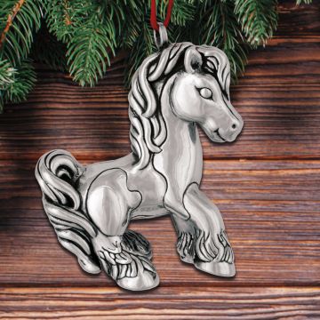 Horsefeathers Sterling Aurora Prancer Pony Sterling Ornament image