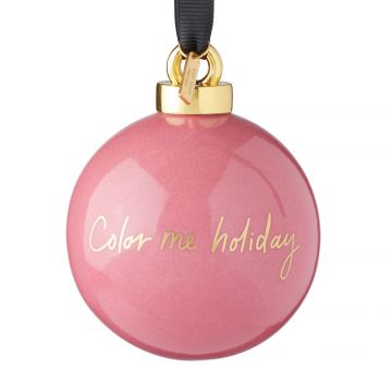 Kate Spade Color Me Holiday Pink Ball Porcelain Ornament image