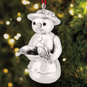 Rebecca Dykstra Mrs. Merry Snowman Sterling Ornament image