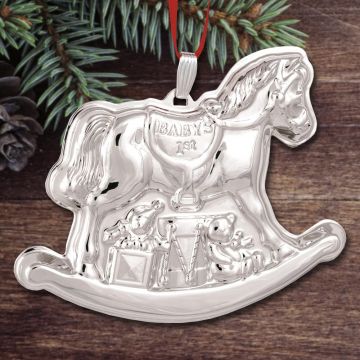 Reed & Barton Baby's First Christmas Rocking Horse Sterling Ornament