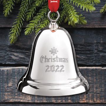 2022 Reed & Barton Sterling Dated Christmas Bell X800E Ornament image