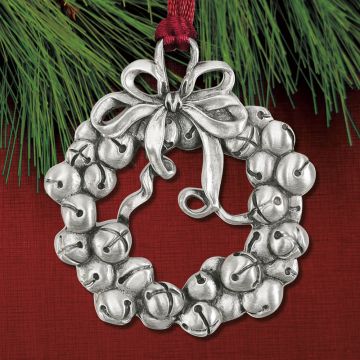 Seagull Pewter Jingle Bells Wreath Ornament