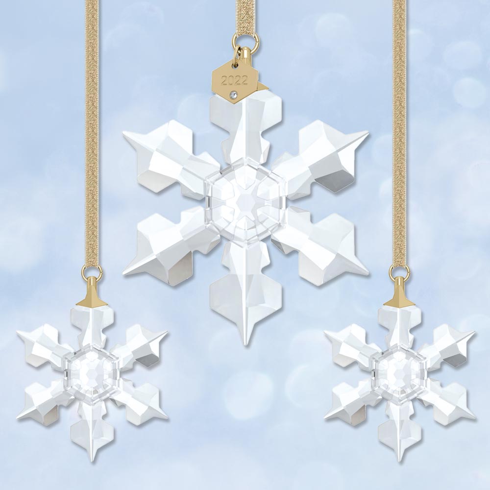 Sterling Collectables 2022 Swarovski Annual Snowflake Crystal Ornament Set