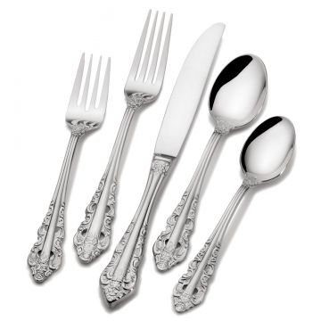Wallace Antique Baroque 65 Piece Stainless Steel Flatware Set image