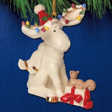 2025 Lenox Marcel the Moose Porcelain Ornament image