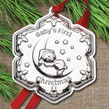 2025 Empire Teddy Bear on Moon Sterling Ornament image