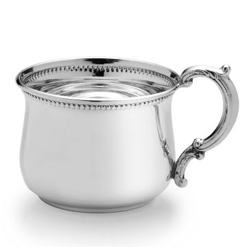 Empire Silver Beaded Pot Belly Baby Cup Sterling image