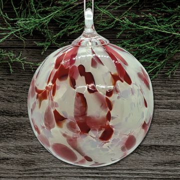 Glass Eye Crimson & Gray Ornament image