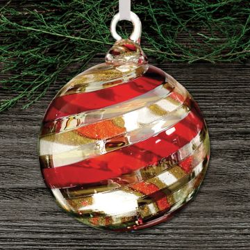 Glass Eye Shimmering Ruby Twist Designer Series Ornament image