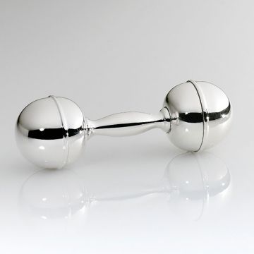 JT Inman Dumbell Sterling Baby Rattle image
