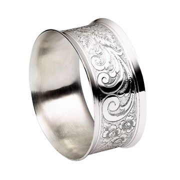 JT Inman Sterling Scroll Design Napkin Ring image