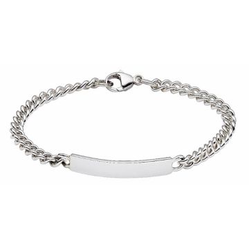 JT Inman Sterling Ladies 5.8MM Curb Chain ID Bracelet image