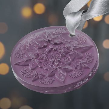 2024 Lalique Lierre Annual Dusk Plum Crystal Ornament