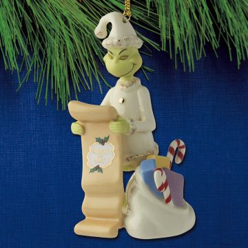 2025 Lenox Grinch With List Porcelain Ornament image