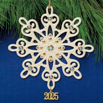 2025 Lenox Gemmed Snowflake Porcelain Ornament image