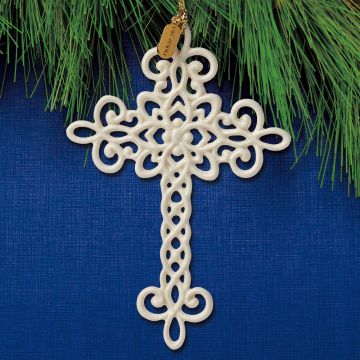 2025 Lenox Snow Fantasies Cross Porcelain Ornament image