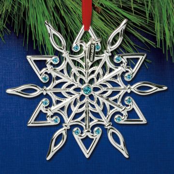 2025 Lenox Snow Majesty Snowflake Silverplate Ornament image