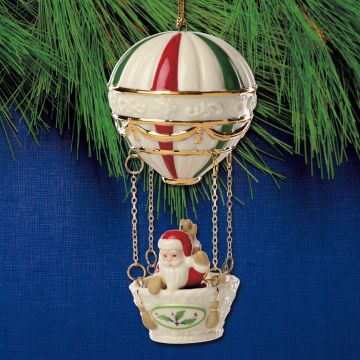 2025 Lenox Santa With Hot Air Balloon Porcelain Ornament image