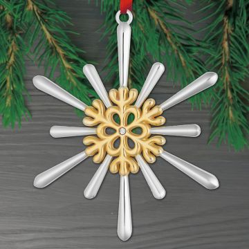2024 Nambe Snowflake Annual Silverplate & Goldplate Ornament image