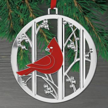 2024 Nambe Cardinal Silverplate & Enamel Ornament image