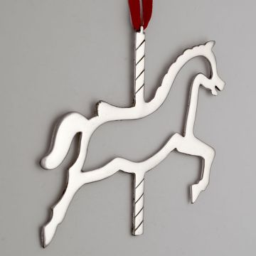 Paul March Carousel Horse Sterling Ornament image