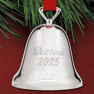 2025 Reed & Barton Silverplate Dated Christmas Bell 329/3 Ornament image