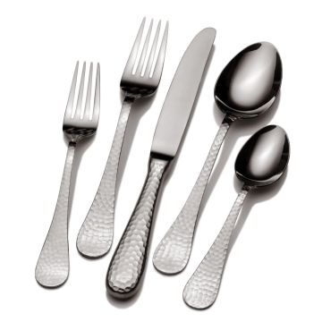 Wallace Continental Hammered 65 Piece Stainless Steel Flatware Set image