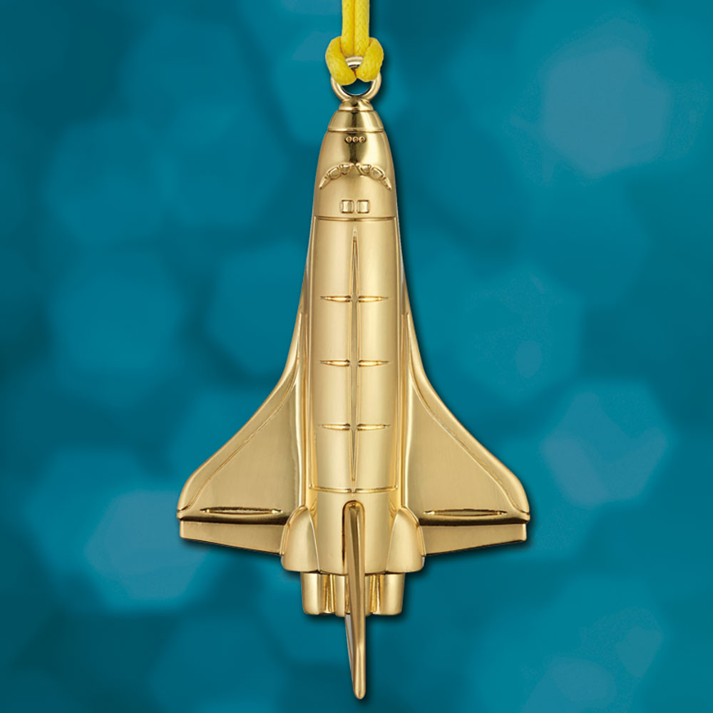 Sterling Collectables: Waterford Golden Christmas Rocketship Ornament