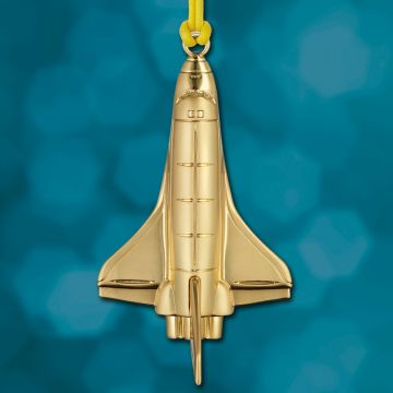 2024 Waterford Golden Christmas Rocketship Ornament image