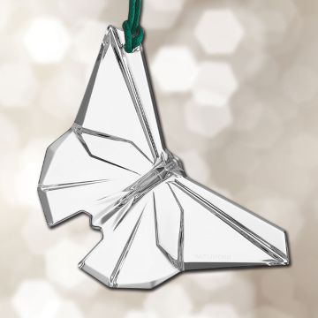 2024 Waterford Origami Butterfly Clear Crystal Ornament image