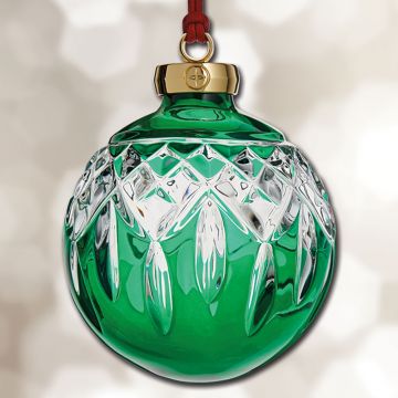 2024 Waterford Lismore Green Bauble Crystal Ornament image