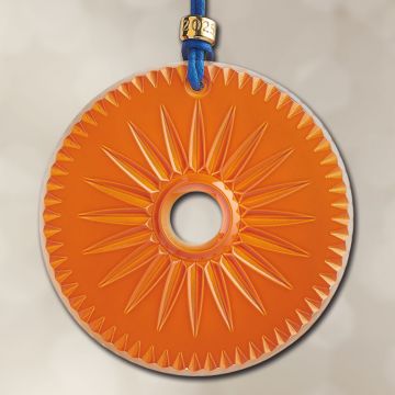 2025 Waterford New Years Orange Firework Disc Ornament image