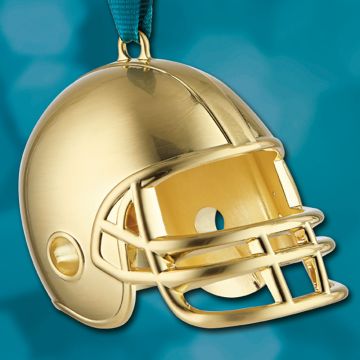 2025 Waterford Golden Christmas Football Helmet Ornament image