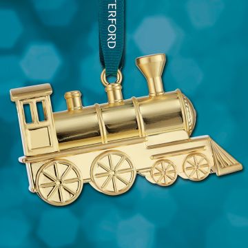 2025 Waterford Golden Christmas Steam Train Ornament image