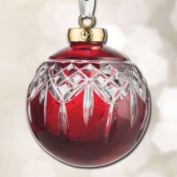 2025 Waterford Lismore Red Bauble Crystal Ornament image