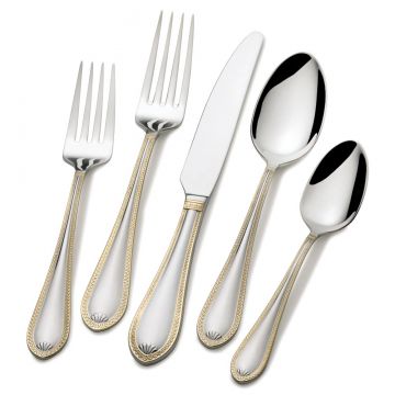 Towle Sinclair Gold 65 Piece Stainless Steel Flatware Set image