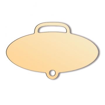 Oval Drop Engravable Gold Plated Tag image