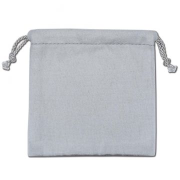5 x 5 Grey Flannel Drawstring Bag image