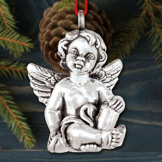 Vintage STIEFF Smithsonian Series Silver ANGEL GABRIEL selling Christmas Ornament S1-6S