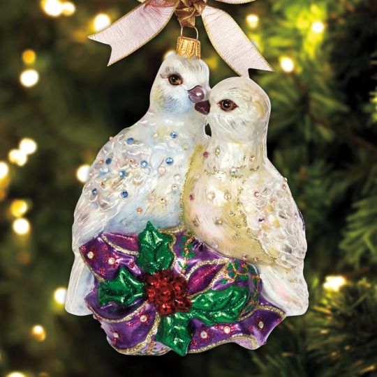 Jay Strongwater Two Turtle Doves Ornament Sterling Collectables