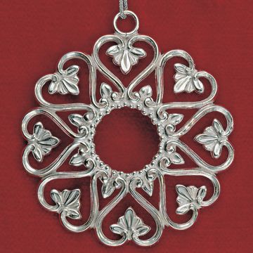 2002 Lunt Wreath Sterling Ornament image