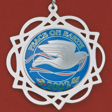 2002 Lunt Peace Sterling & Enamel Ornament image