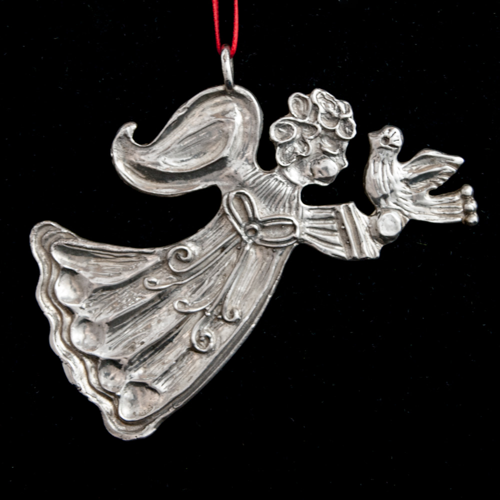 Sterling Collectables: Marcel Angel with Dove Sterling Ornament