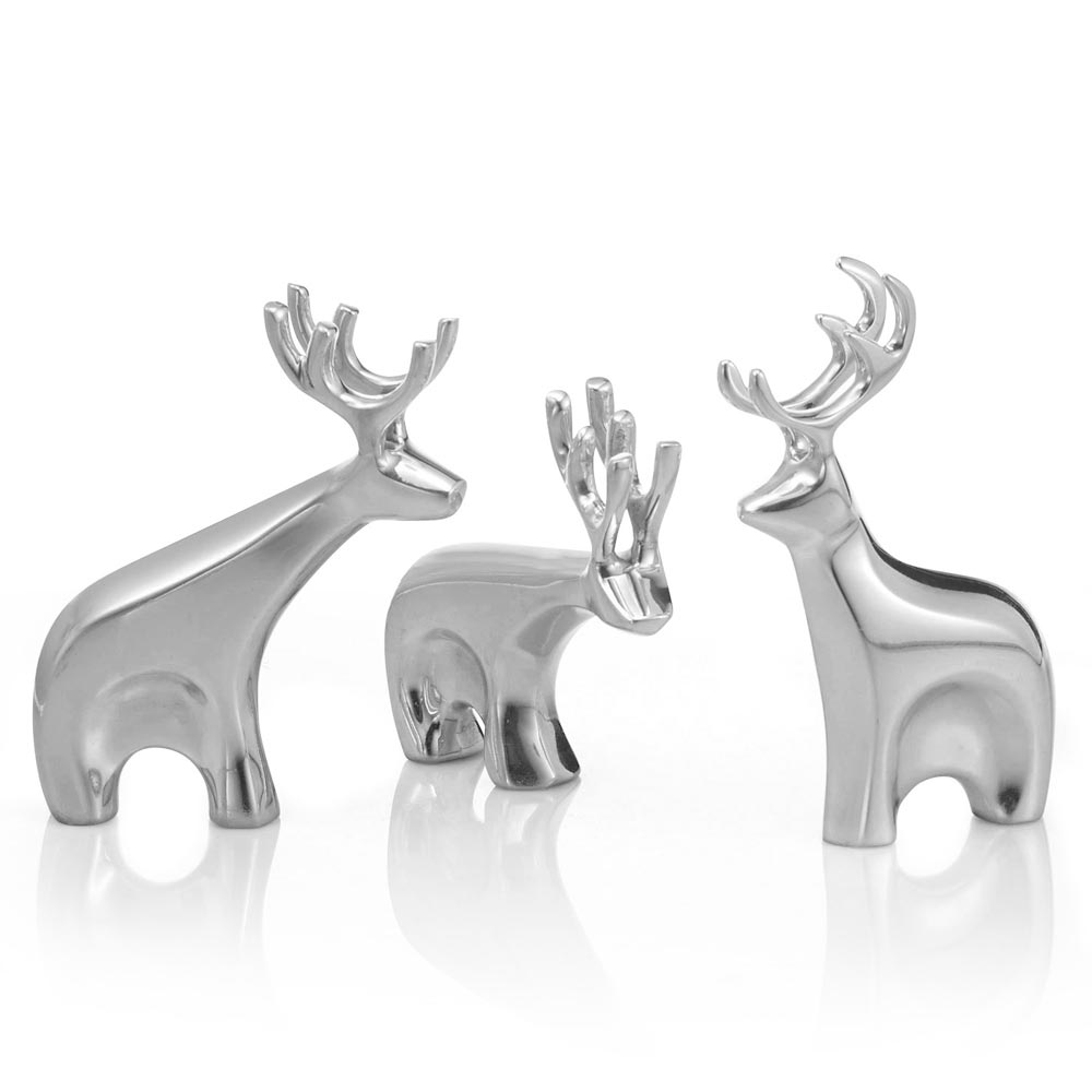 Sterling Collectables: Nambe Mini Blitzen Reindeer Figurine Set