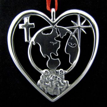 2003 Peggy Hart Heart of Christmas Sterling Ornament image