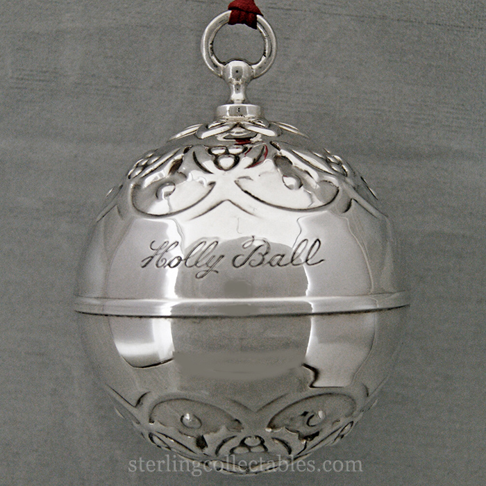 Sterling Collectables 1977 Reed & Barton Holly Bell Silverplate Ornament