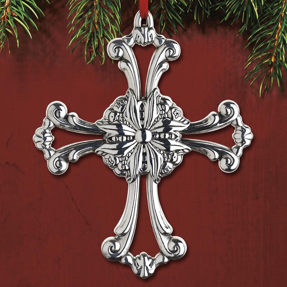 2015 Reed & Barton Francis 1st Pierced Cross 4th Sterling Ornament ...